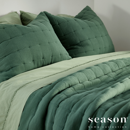 Edredão Quilt Jacquard 100% Algodão Nodal Verde