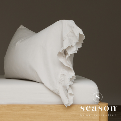 Jogo Lençóis Cama 100% Algodão Percal 200 Fios Hush Pérola