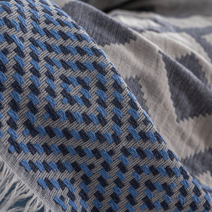 Manta 100% Algodão 145 x 190 Alameda Azul Escuro