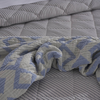 Manta 100% Algodão 145 x 190 Alameda Azul Claro