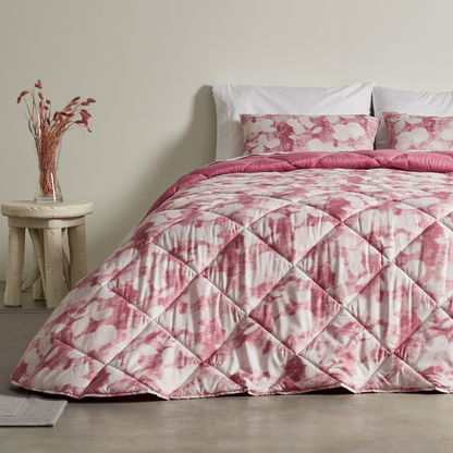 Edredón de doble cara con estampado rosa de Amazon