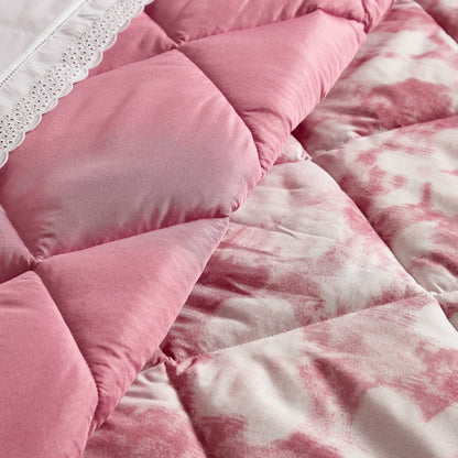 Edredón de doble cara con estampado rosa de Amazon