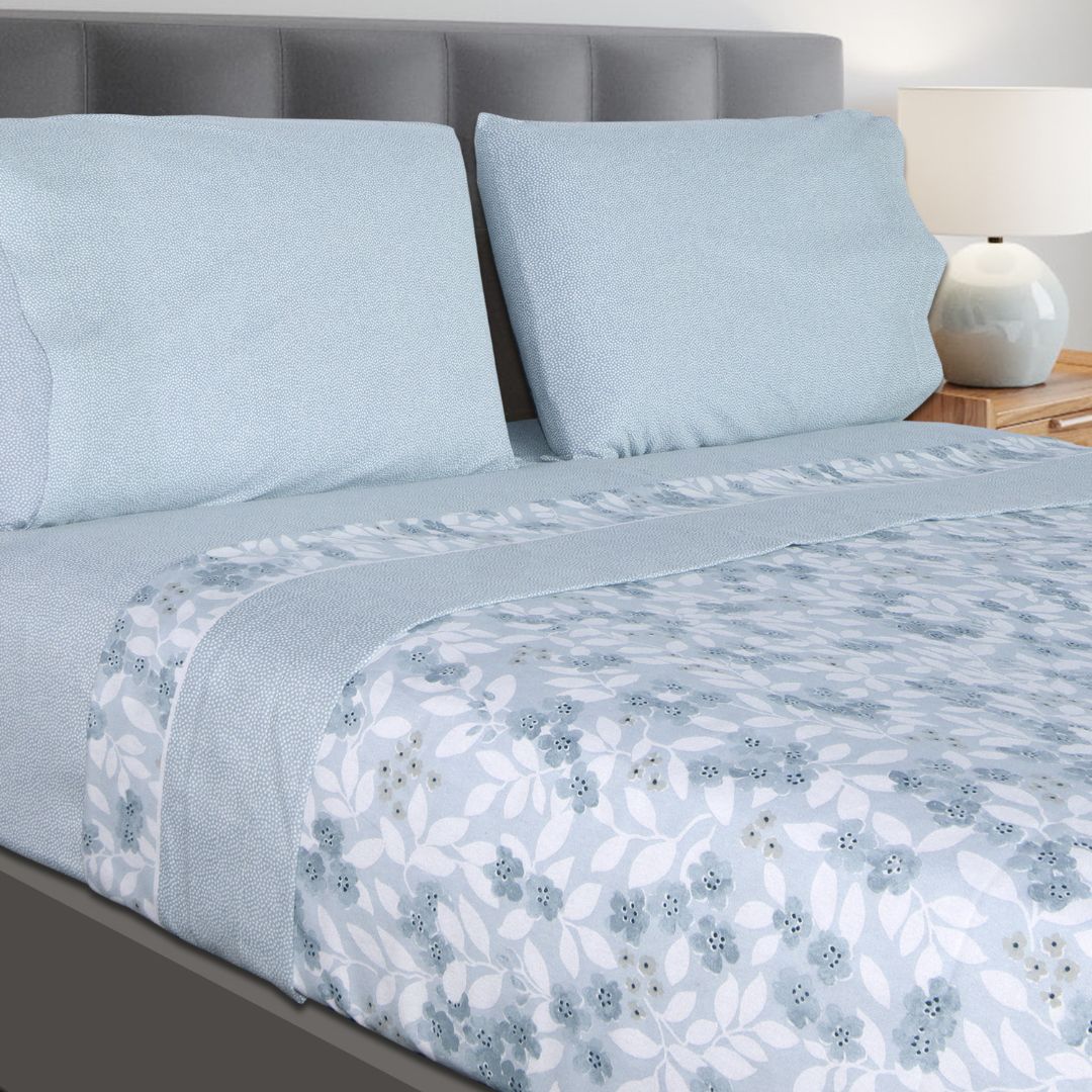 Jogo Lençóis Cama Flanela 100% Algodão Kenzo