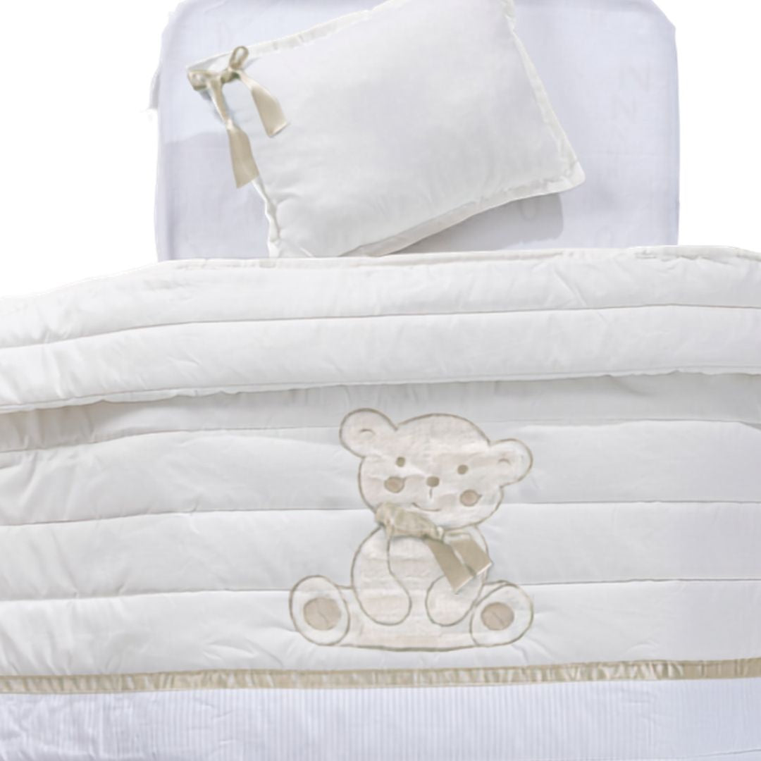 Conjunto Edredão + Resguardo + Almofada Teddy Bege