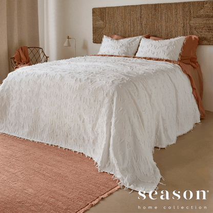 Colcha Jacquard 100% Algodão Viola Branco