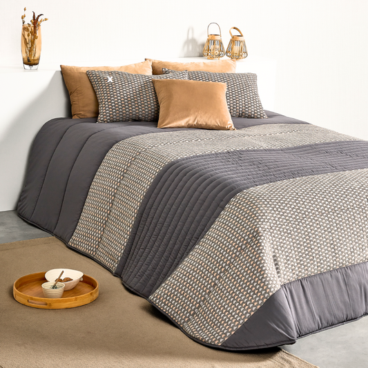 Edredão Jacquard Chenille Carpa Cinza