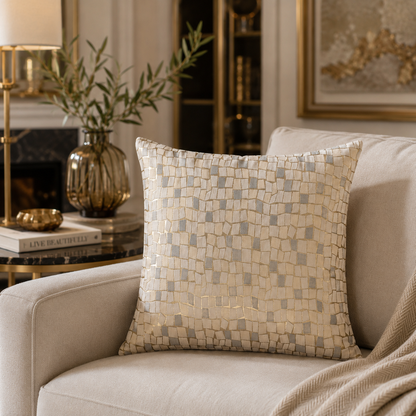 Almohada Jacquard 100% Algodón Percal 50x50 Serenity