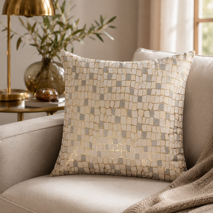 Almohada Jacquard 100% Algodón Percal 50x50 Serenity