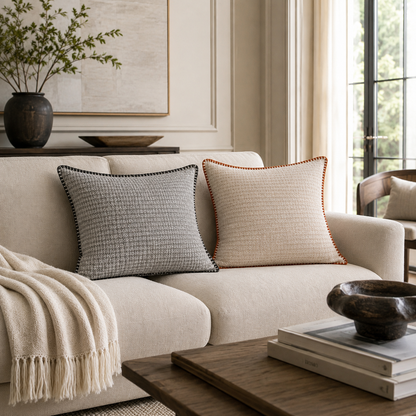 Almohada Jacquard 100% Algodón Percal 50x50 Serenity