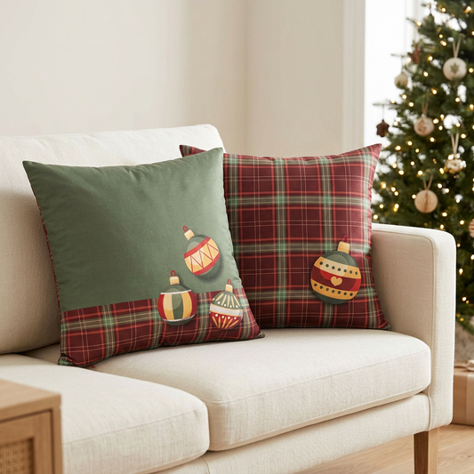 Almofada Decorativa de Natal Dupla Face Cintilante