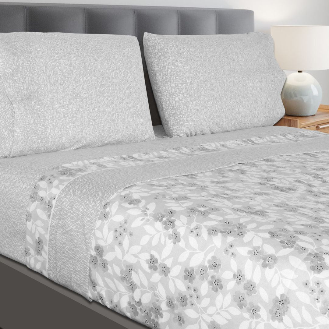 Jogo Lençóis Cama Flanela 100% Algodão Kenzo