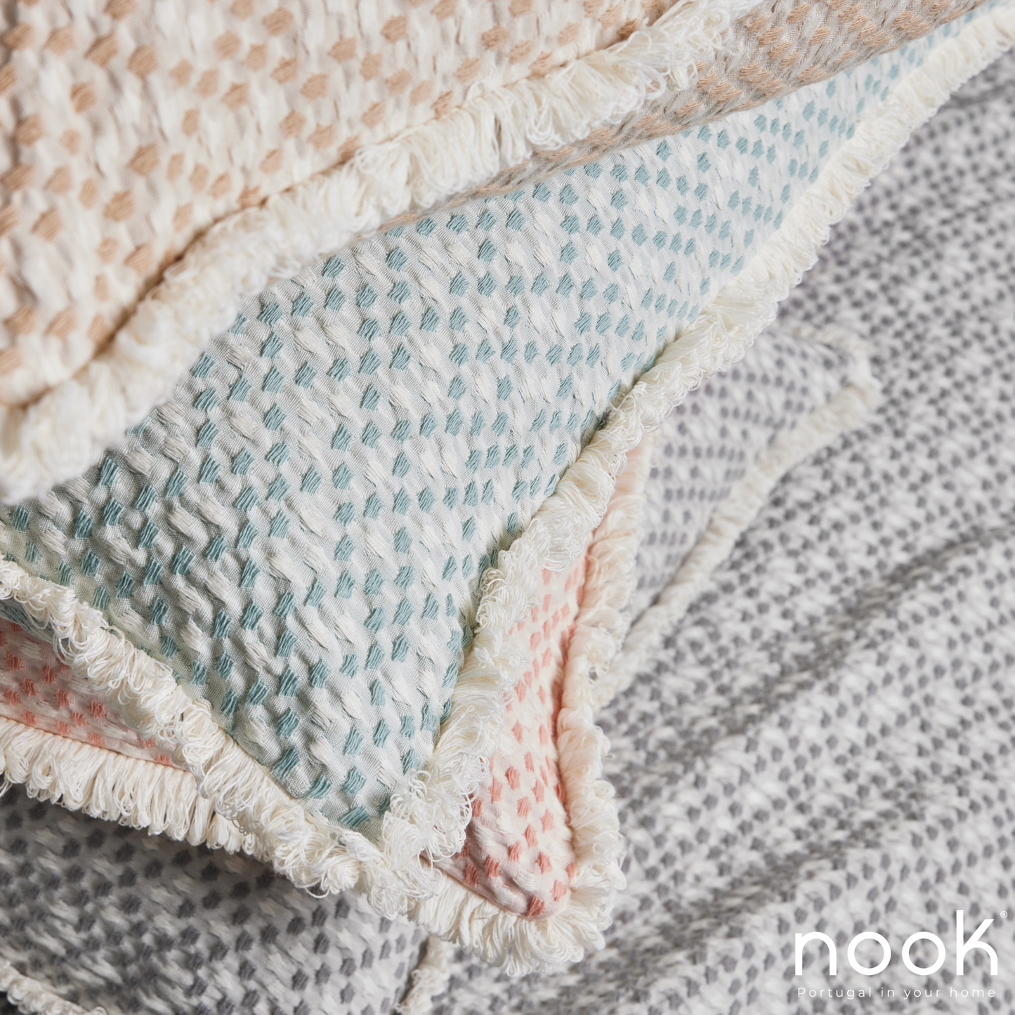 Colcha Jacquard 100% Algodão BCI Jove Cinza