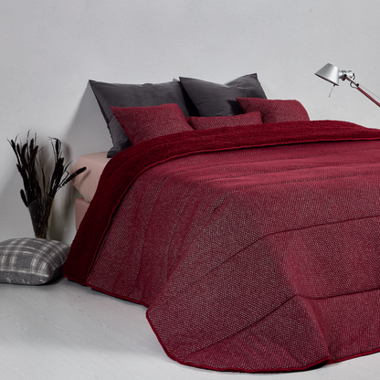 Edredão Jacquard Pelo Borrego Draky Bordeaux