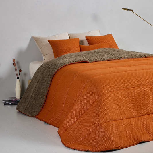 Edredão Jacquard Pelo Borrego Draky Laranja