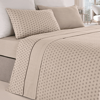 Jogo Lençóis Cama Flanela 100% Algodão Flor