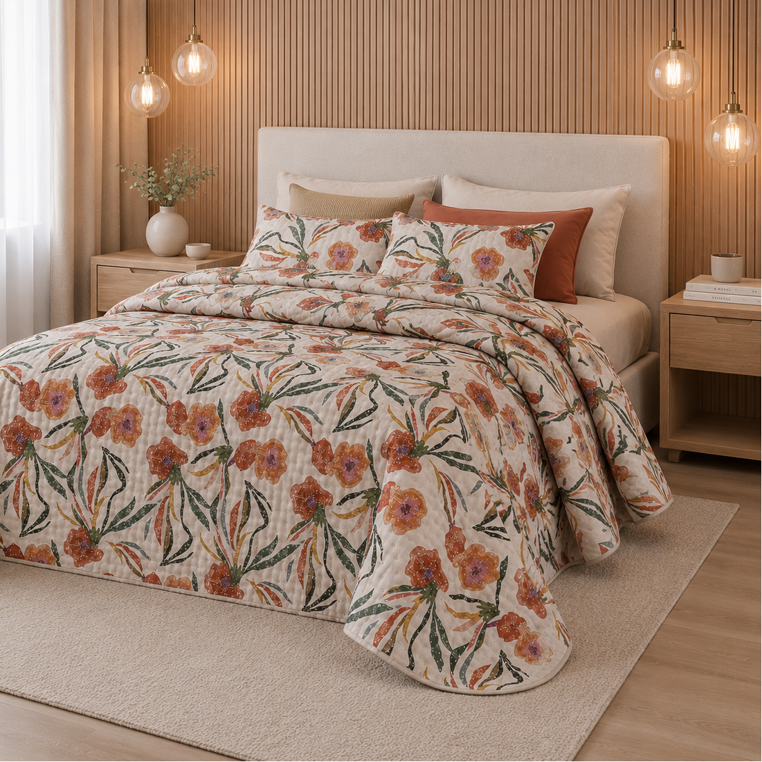 Edredão Bouty Estampado Efeito Linho Iris