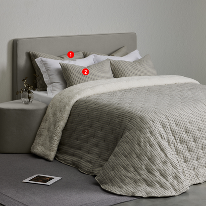 Edredón de piel de oveja suave en jacquard en color gris
