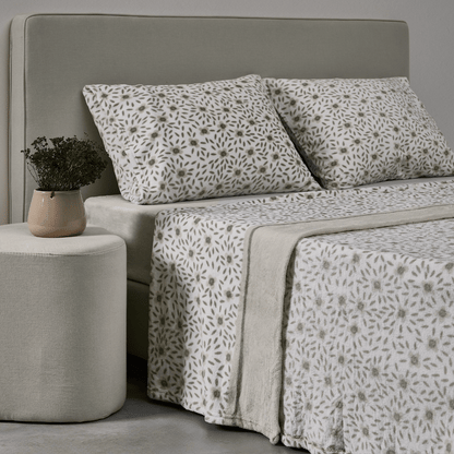 Juego de sábanas con estampado de flores CORALINA