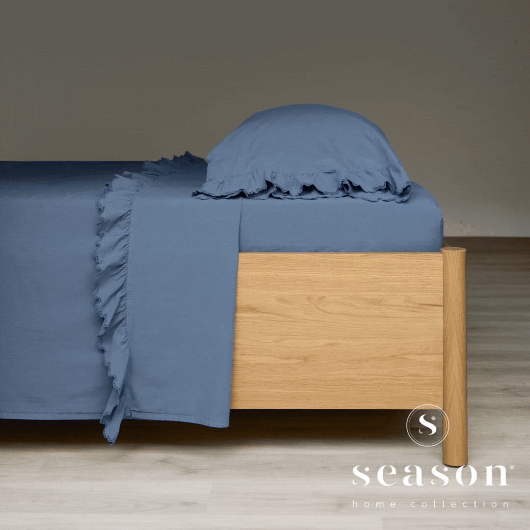 Jogo Lençóis Cama 100% Algodão Percal 200 Fios Hush Azul