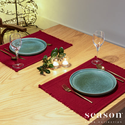 Toalha de Mesa Individual 100% Algodão Snow Wind Vermelho