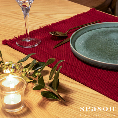 Toalha de Mesa Individual 100% Algodão Snow Wind Vermelho