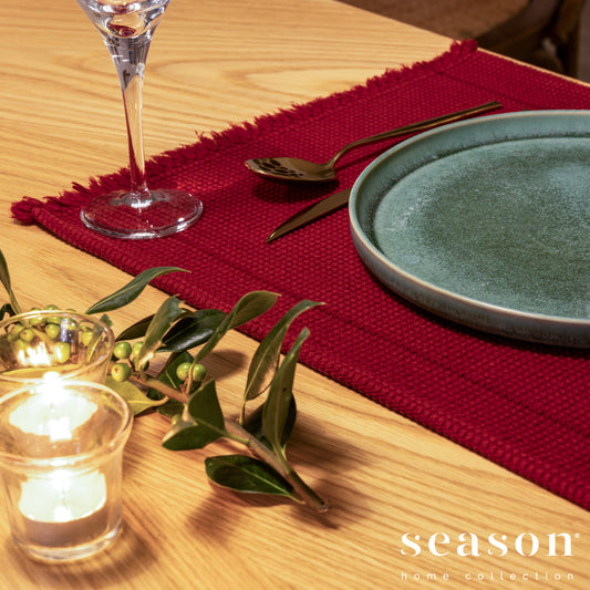 Toalha de Mesa Individual 100% Algodão Snow Wind Vermelho