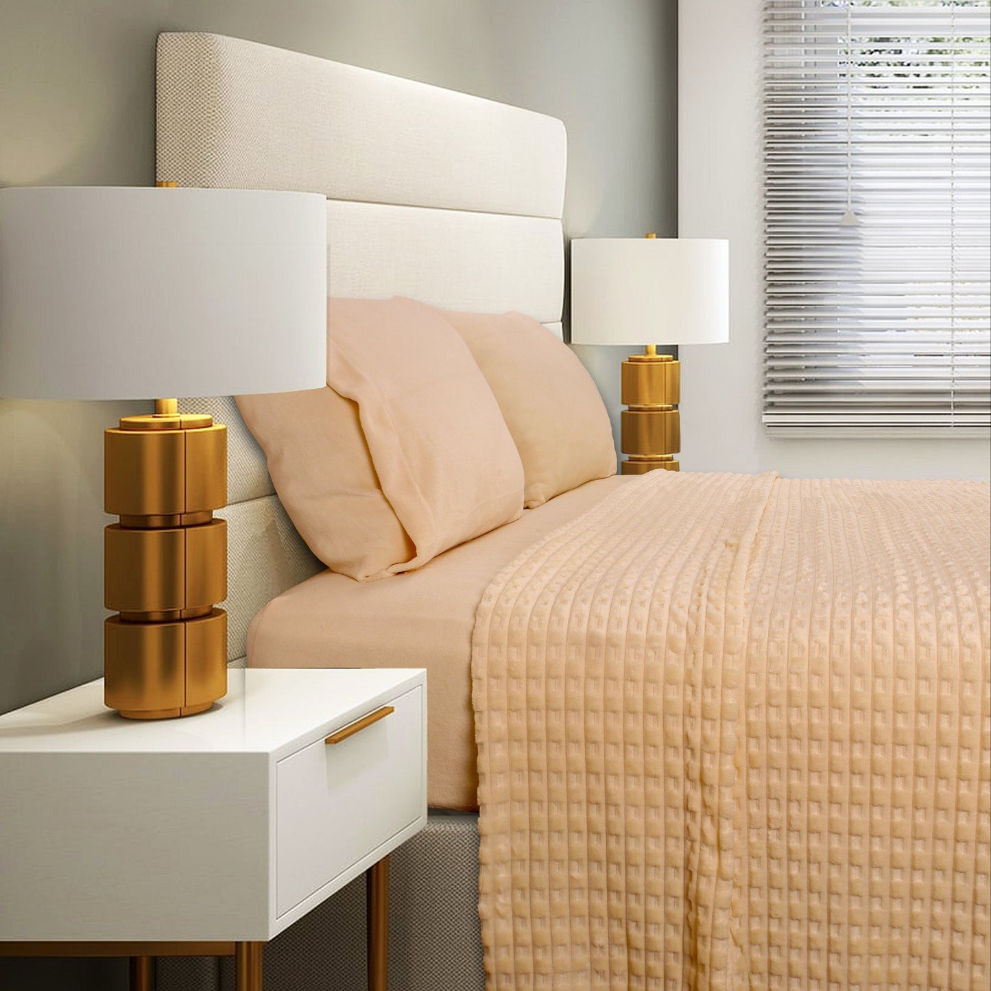 Jogo Lençóis Cama CORALINA Jacquard Bambu