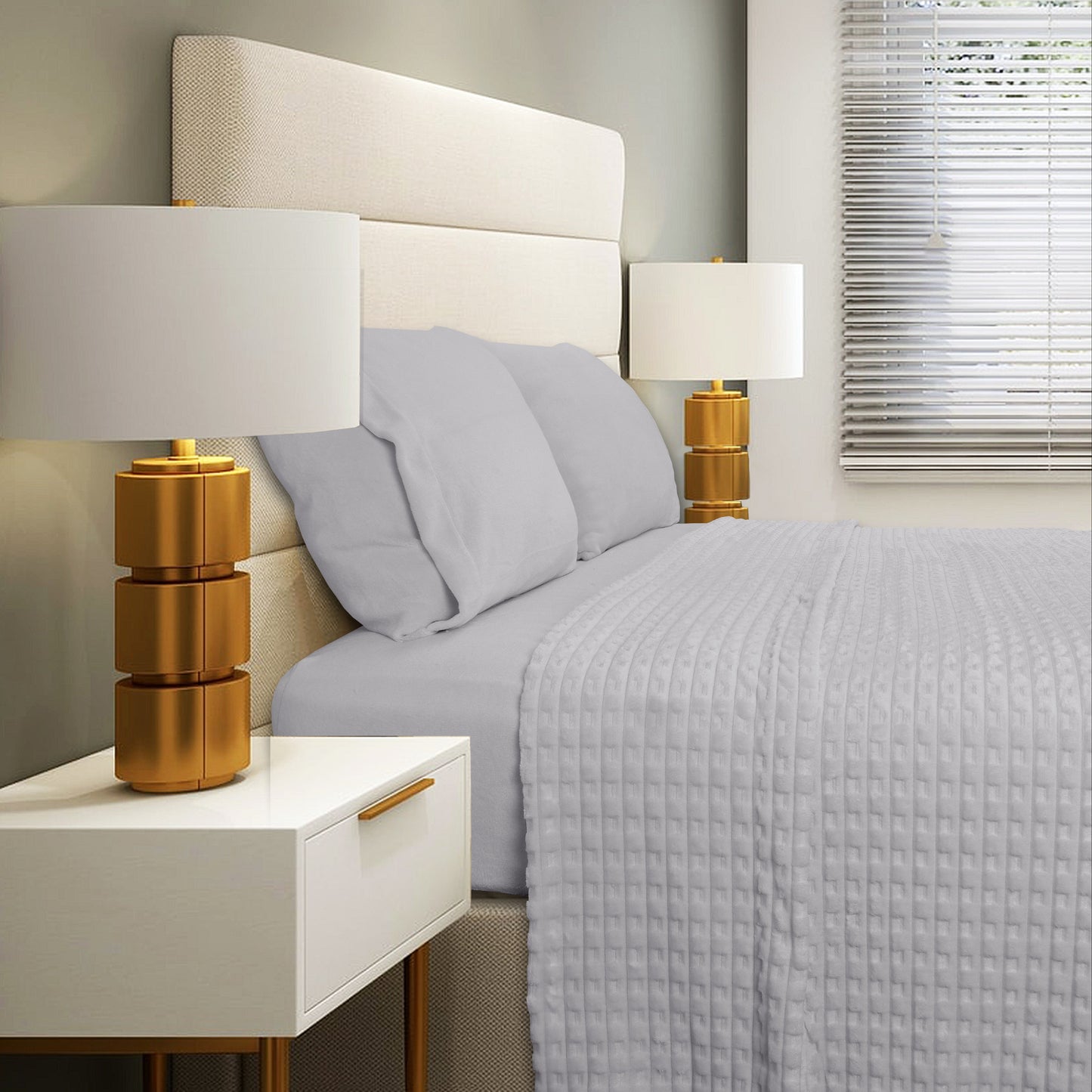 Jogo Lençóis Cama CORALINA Jacquard Bambu