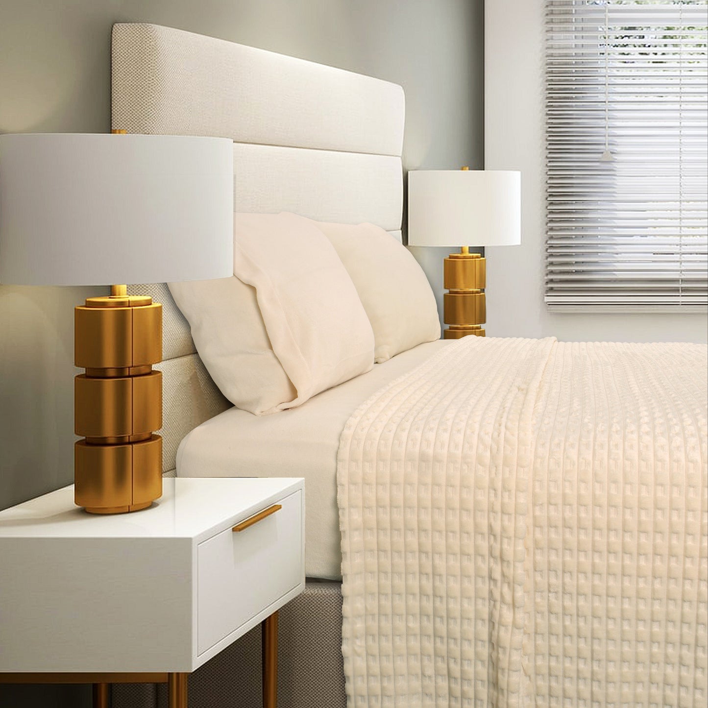 Jogo Lençóis Cama CORALINA Jacquard Bambu