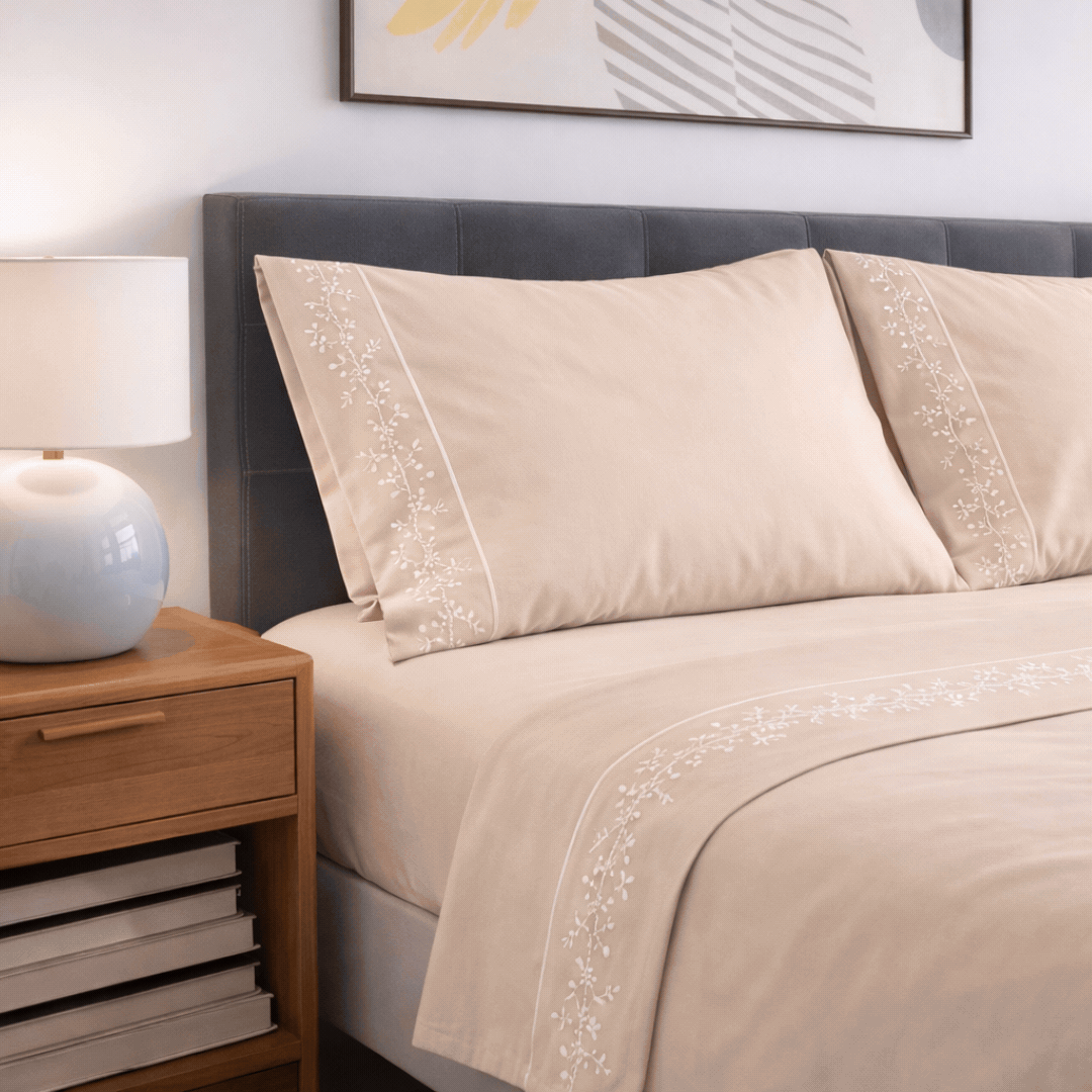 Jogo Lençóis Cama 100% Algodão Percal 200 Fios Japão