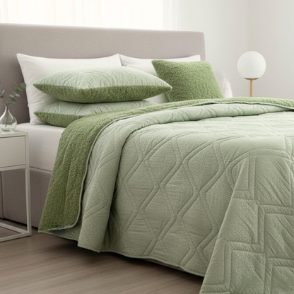 Edredão Jacquard Pelo Borrego Lisboa Verde