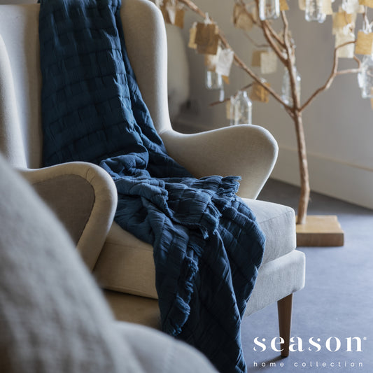 Manta Jacquard 130 x 180 Malthe II Azul