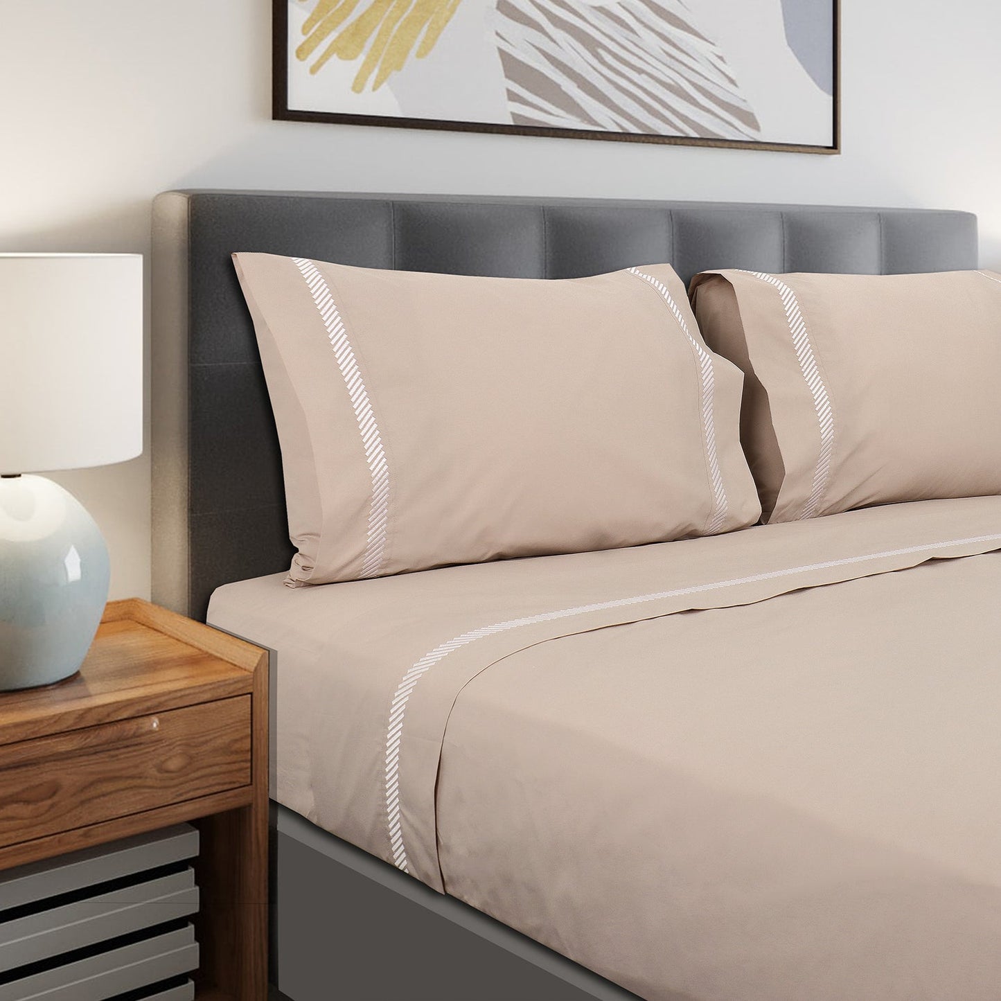 Jogo Lençóis Cama 100% Algodão Percal 200 Fios Oslo