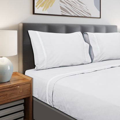 Jogo Lençóis Cama 100% Algodão Percal 200 Fios Oslo
