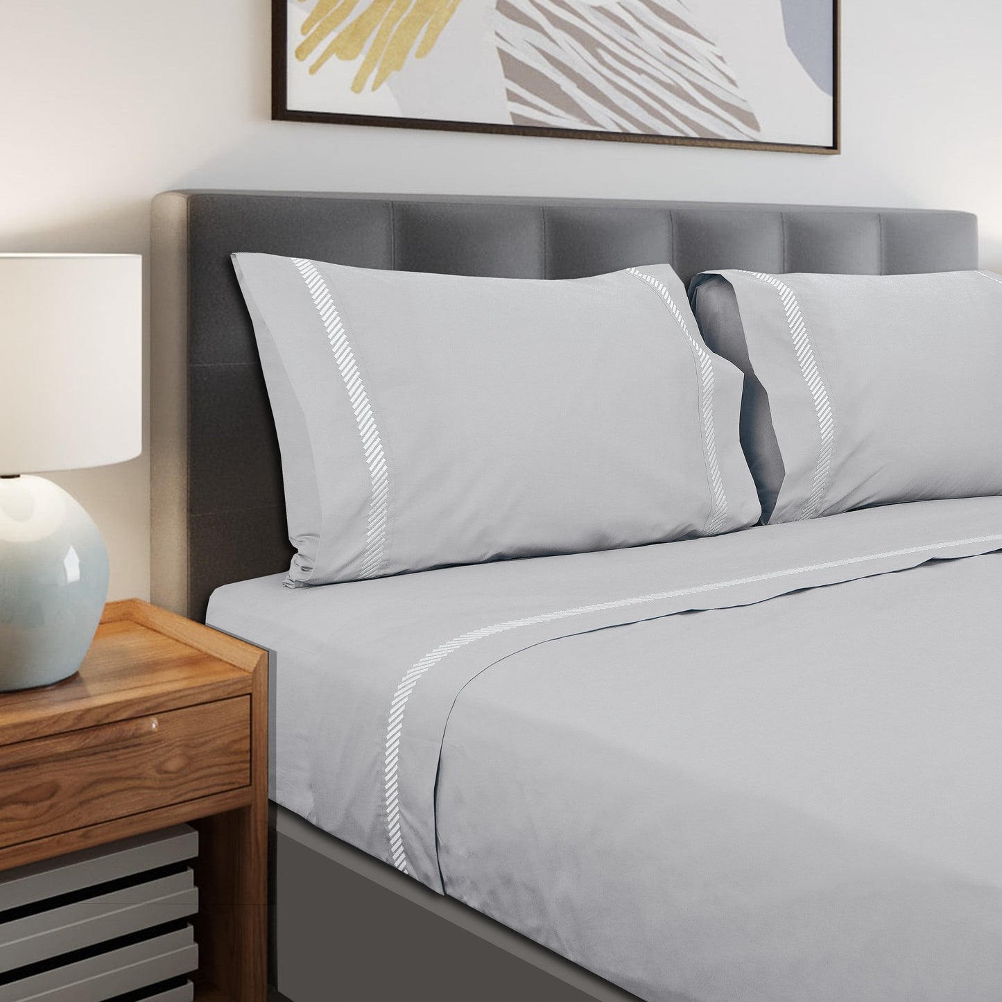 Jogo Lençóis Cama 100% Algodão Percal 200 Fios Oslo