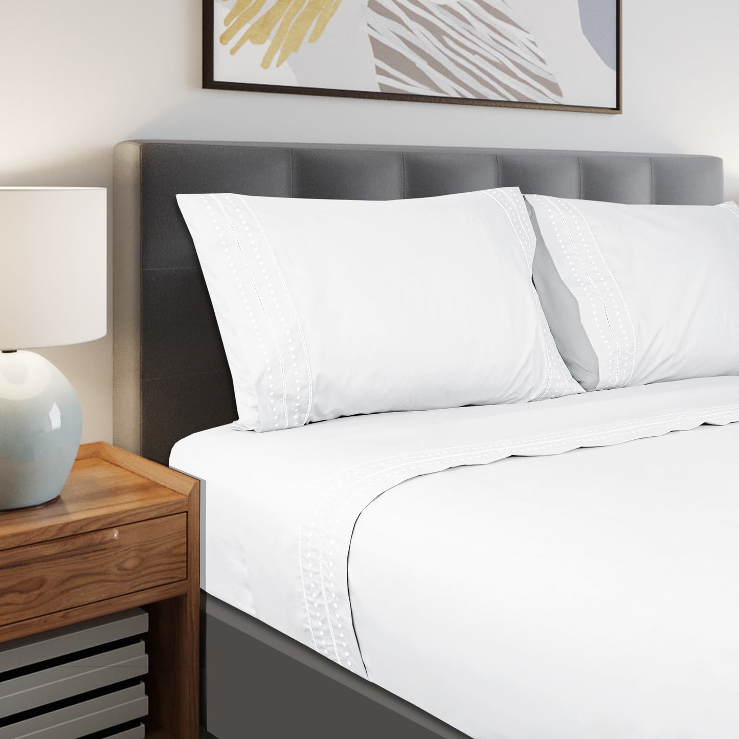 Jogo Lençóis Cama 100% Algodão Percal 200 Fios Paris