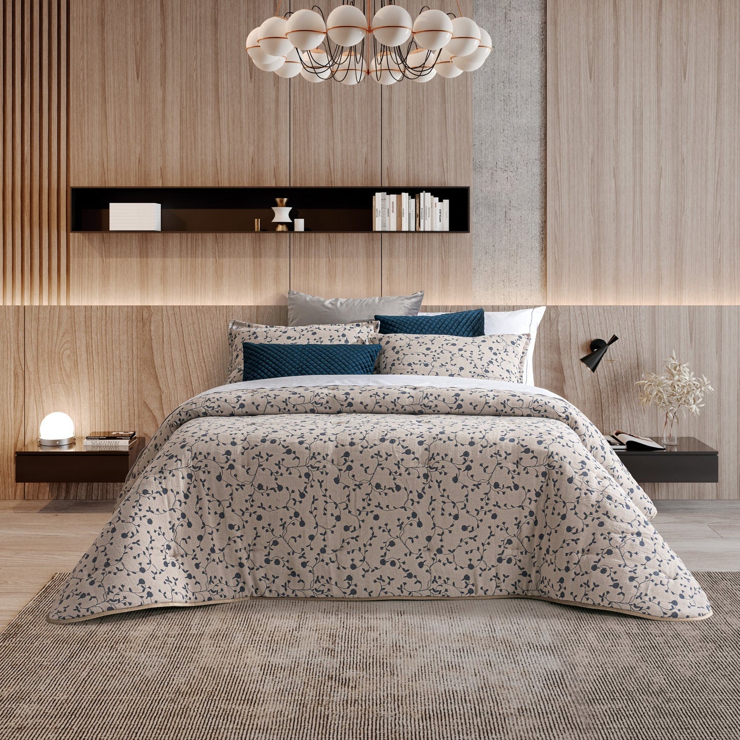 Edredão Conforter Jacquard Sakura Azul