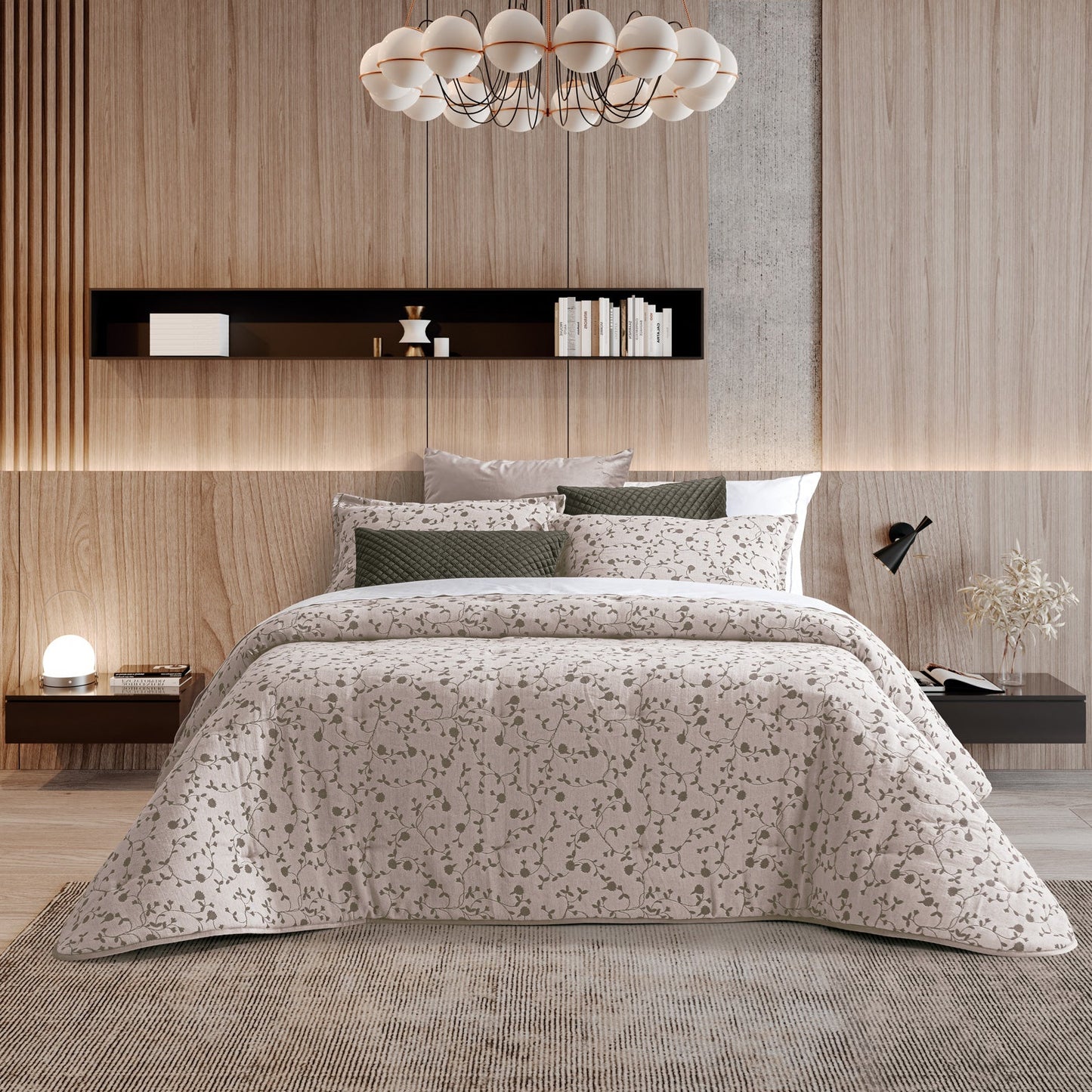 Edredão Conforter Jacquard Sakura Beje