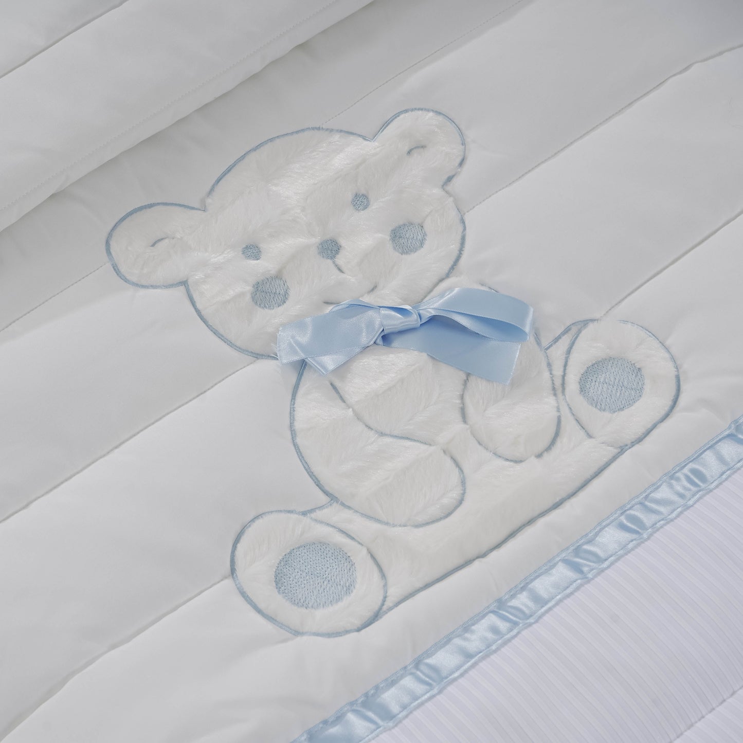 Conjunto Edredão + Resguardo + Almofada Teddy Azul