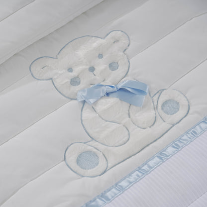 Conjunto Edredão + Resguardo + Almofada Teddy Azul