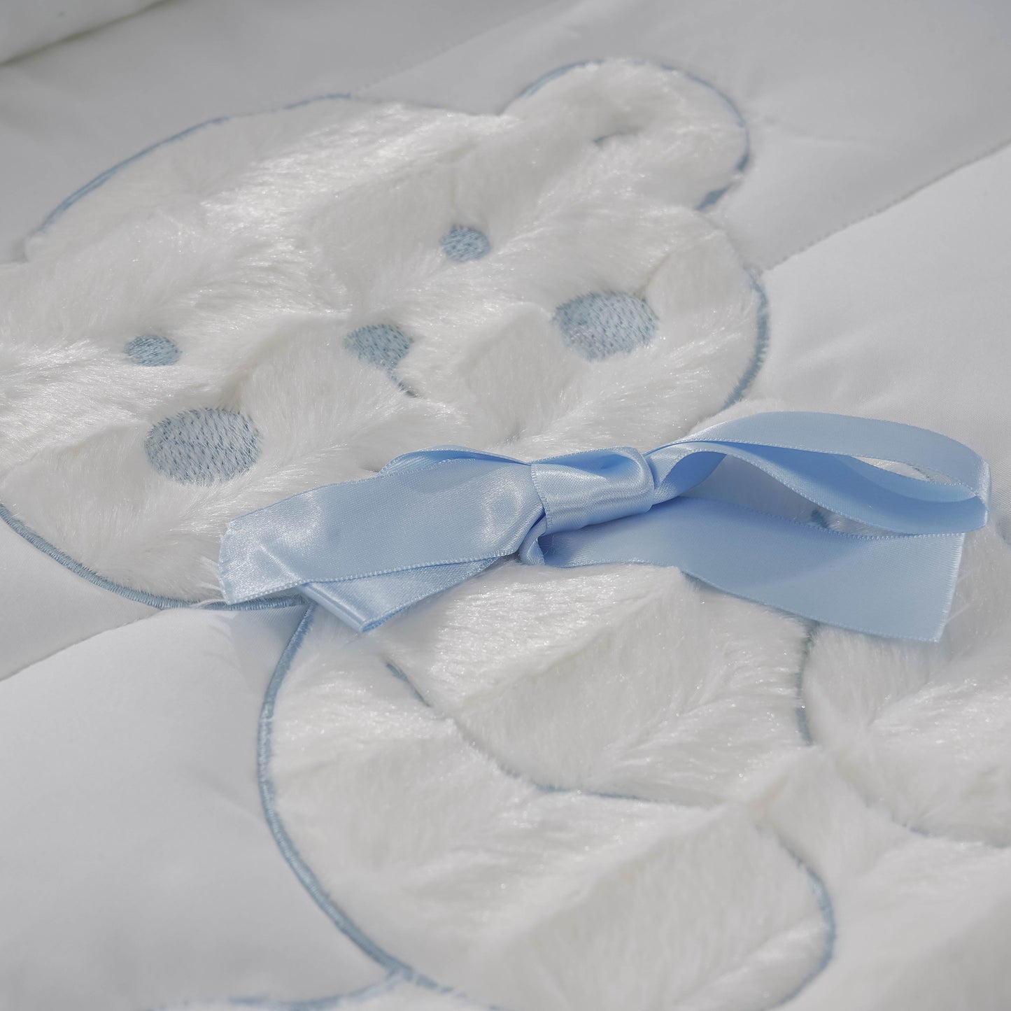 Conjunto Edredão + Resguardo + Almofada Teddy Azul