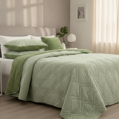 Edredão Jacquard Pelo Borrego Lisboa Verde