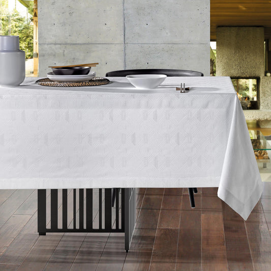 Toalha de Mesa Algodão e Poliéster Gourmet Branco