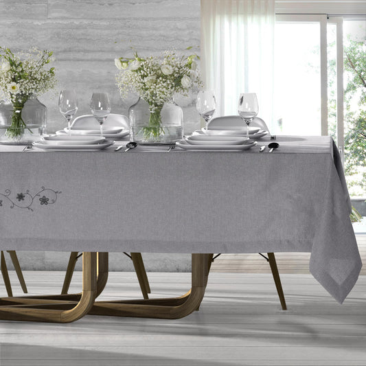 Toalha de Mesa 100% Poliéster Mate Cinza