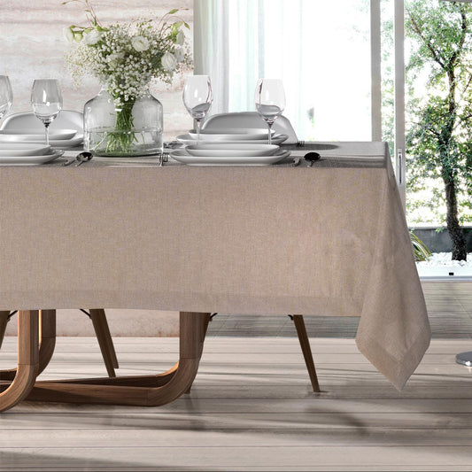 Toalha de Mesa 100% Poliéster Mate Taupe