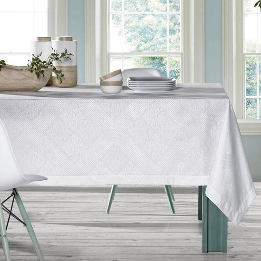 Toalha de Mesa 70% Algodão 30% Poliéster Menu Branco