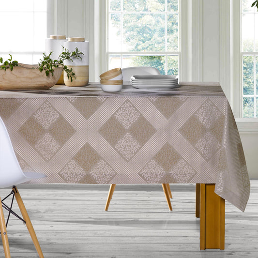 Toalha de Mesa 70% Algodão 30% Poliéster Menu Taupe