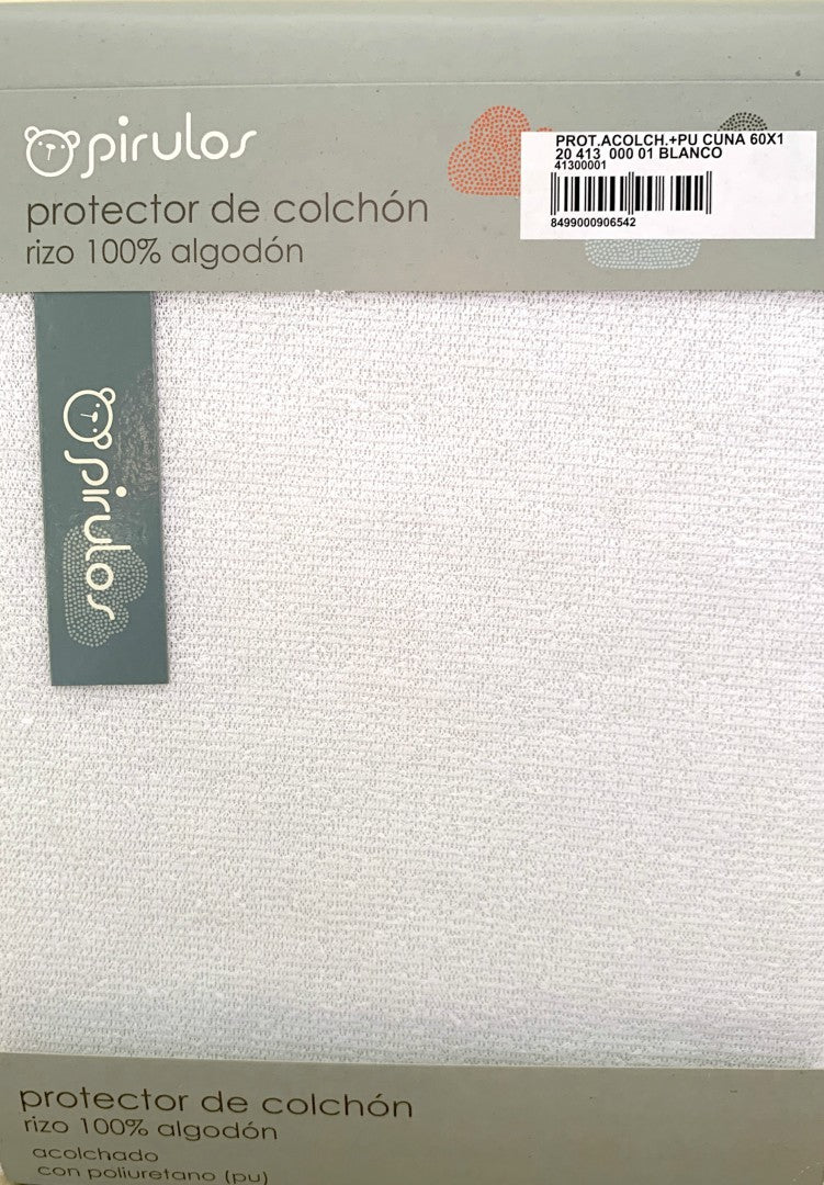 Protector Colchão Acolchoado Branco - Pirulos - D'Algodão