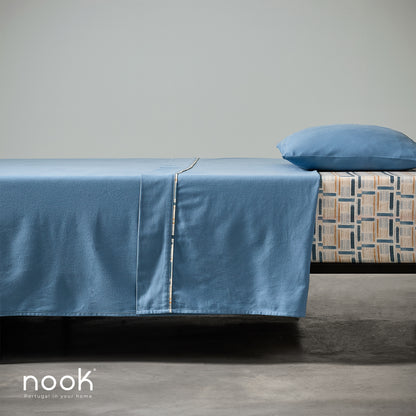 Lençóis Cama Flanela 100% Algodão Blues Azul