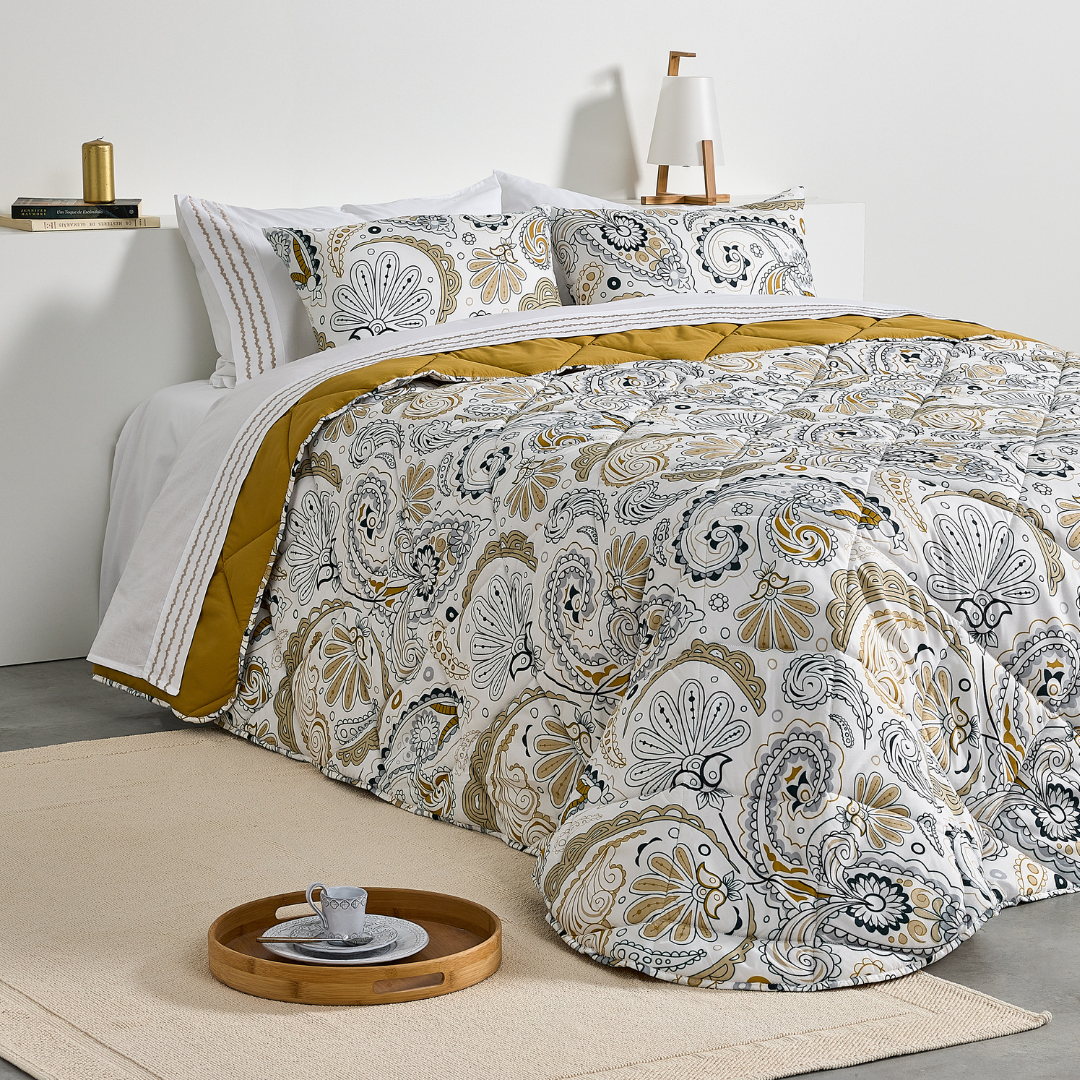 Edredão Quilt Dupla Face Paisley